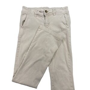 American Eagle kick boot chino pants women's 4R tan stretch boho preppy festival